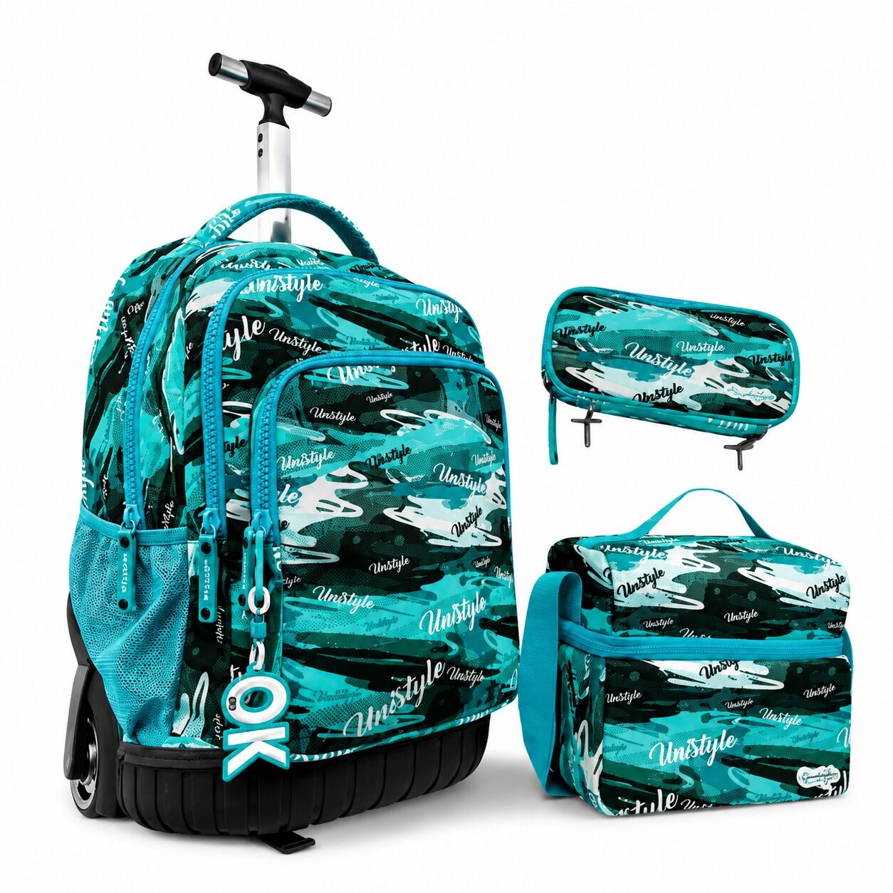 Pack Trolley 18 Pouces + Sac À Goûter Isotherme + Trousse 2 Zips - Fille Motif 2